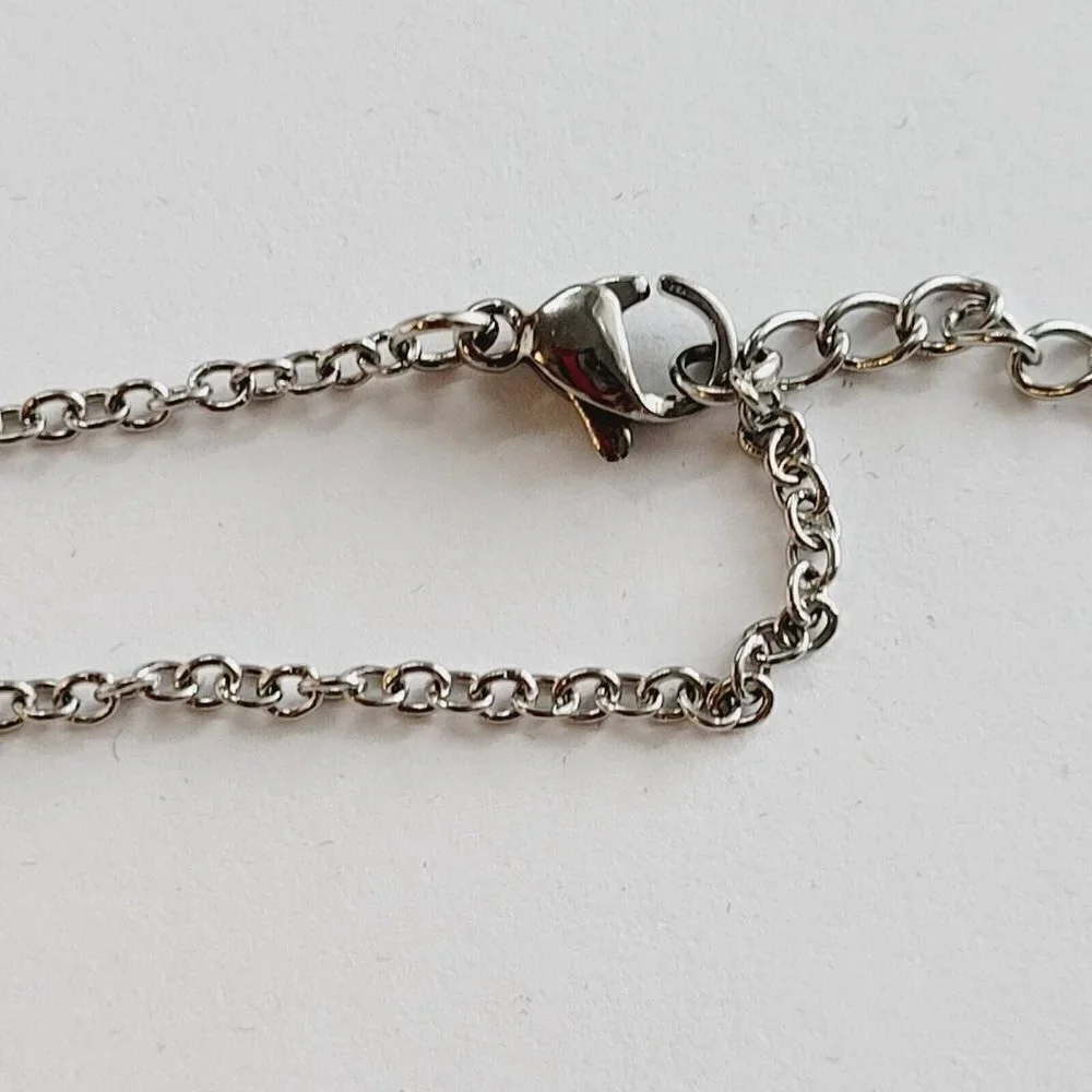 Stainless Steel 18" Necklace Solid Polished Bunny Rabbit Pendant Engraveable NEW - Picture 4 of 4